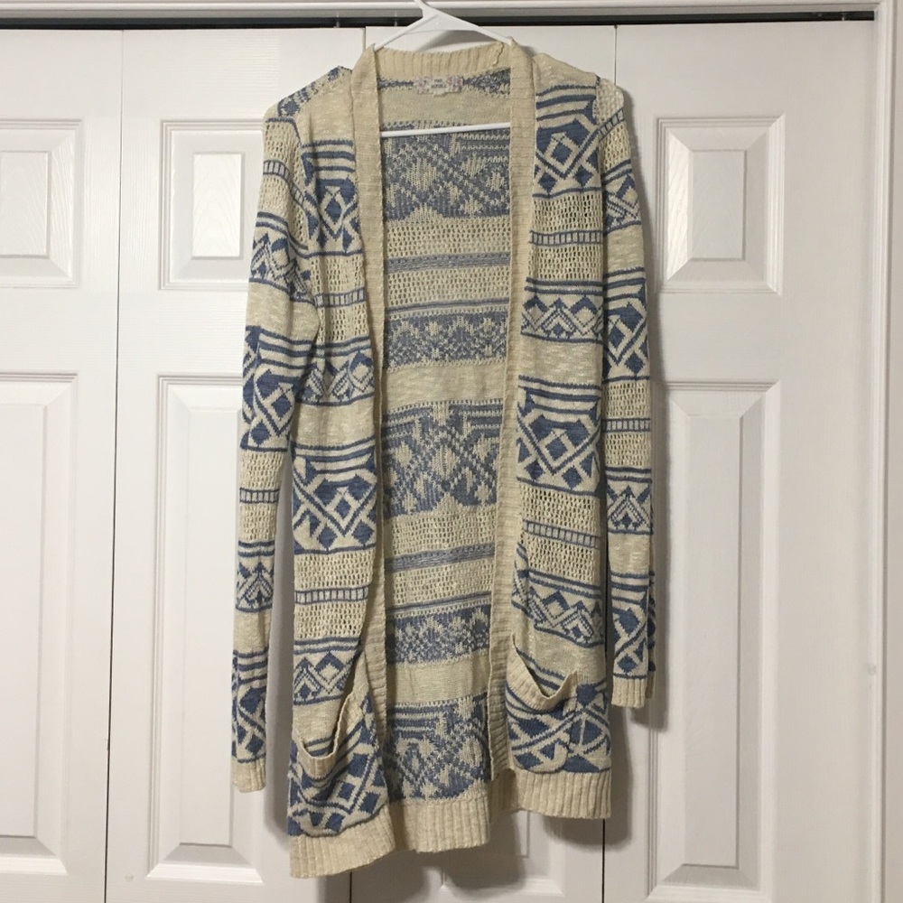 Cardigan, lightly worn.